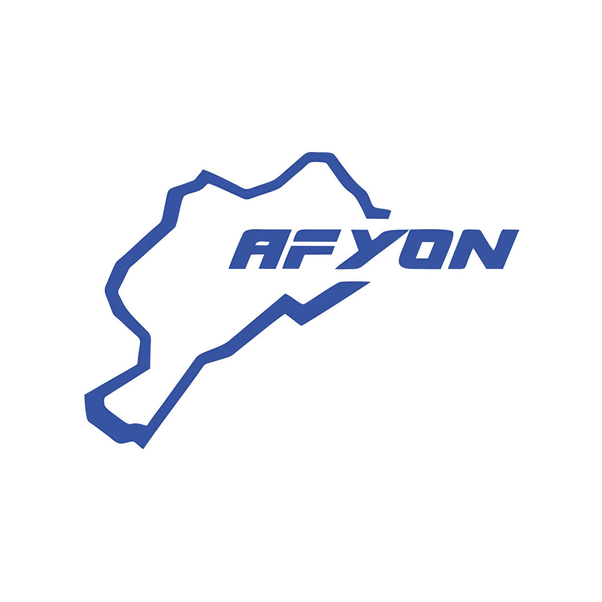 Afyon Harita Araba Sticker 17x17 Cm Mavi