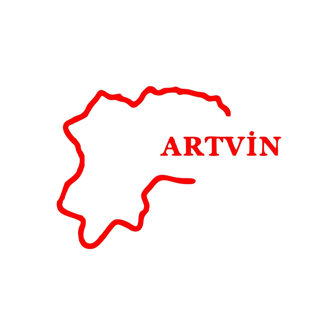 Artvin Harita Araba Sticker 17x17 Cm Kırmızı