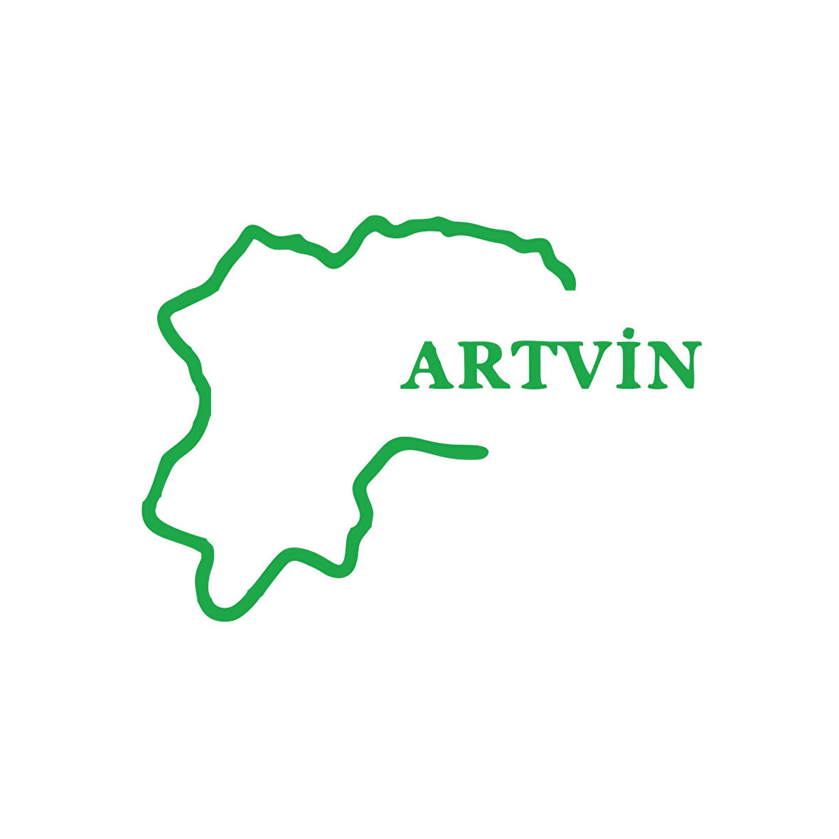Artvin Harita Araba Sticker 17x17 Cm Yeşil