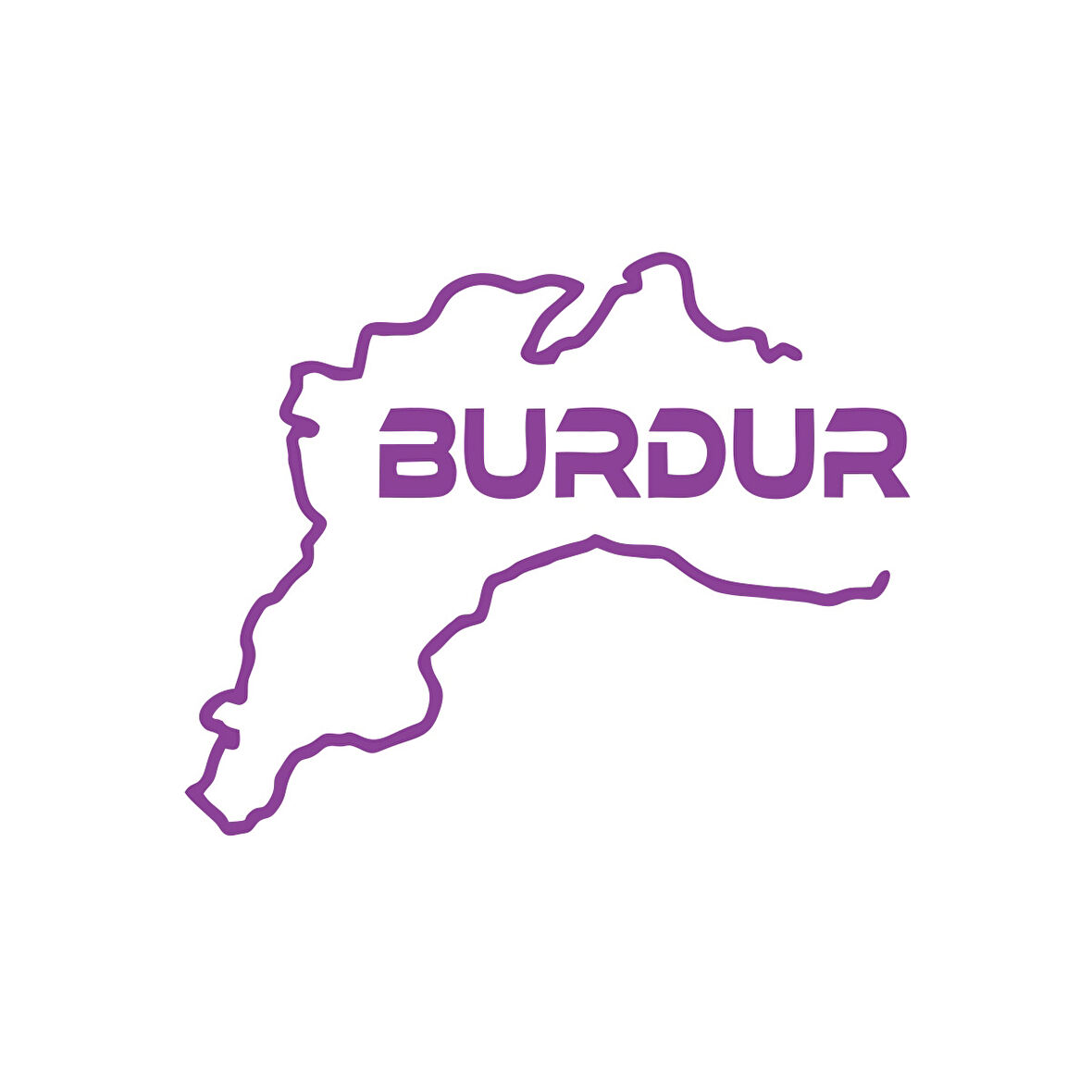 Burdur Harita Araba Sticker 17x17 Cm Mor