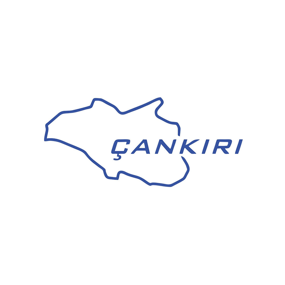 Çankırı Harita Araba Sticker 17x17 Cm Mavi
