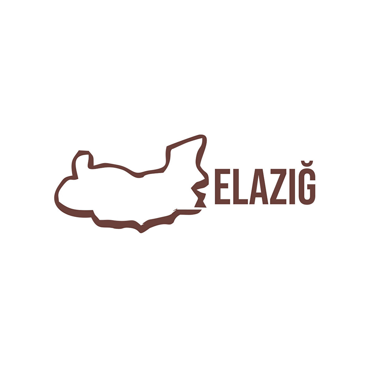 Elazığ Harita Araba Sticker 17x17 Cm Kahverengi