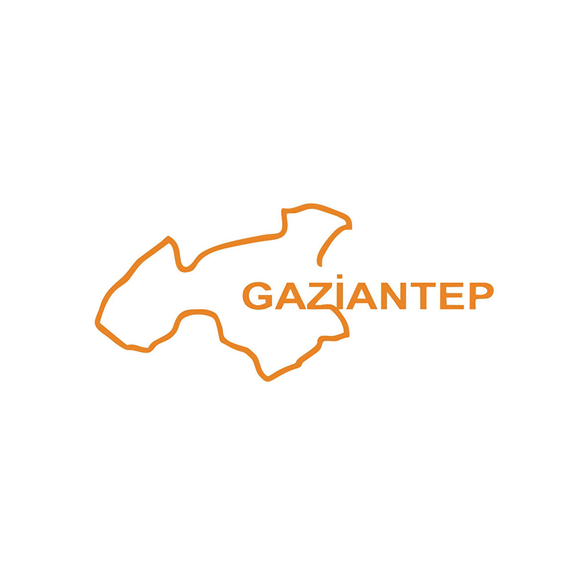 Gaziantep Harita Araba Sticker 17x17 Cm Turuncu