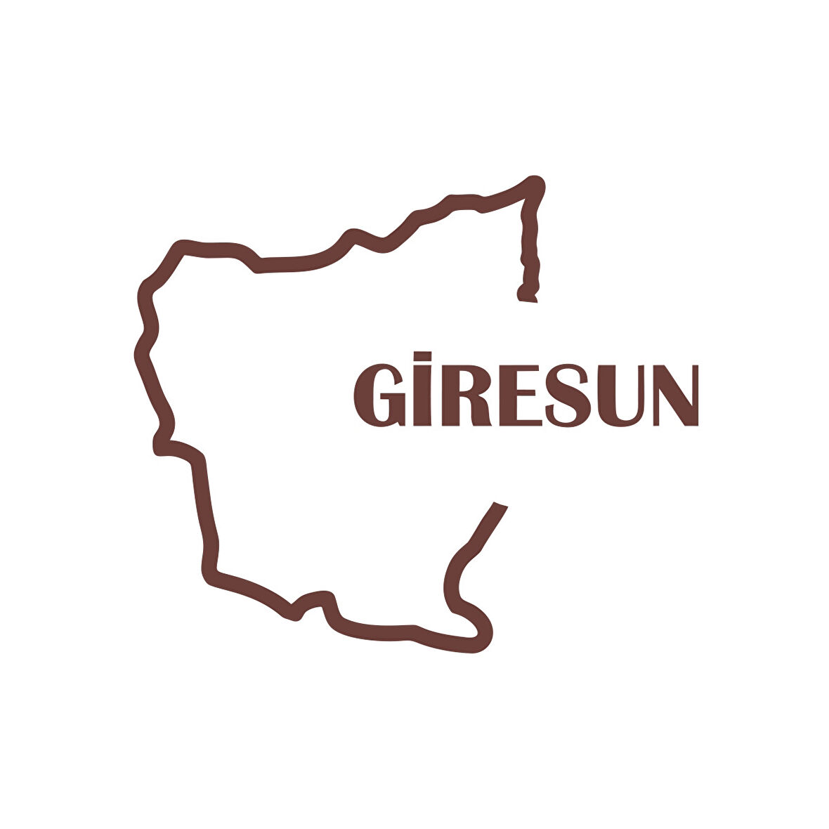 Giresun Harita Araba Sticker 17x17 Cm Kahverengi