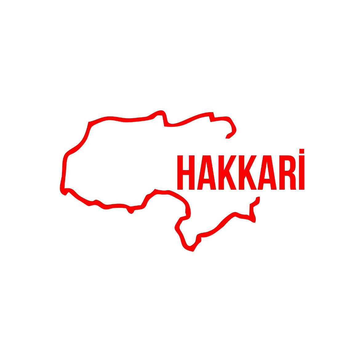 Hakkari Harita Araba Sticker 17x17 Cm Kırmızı