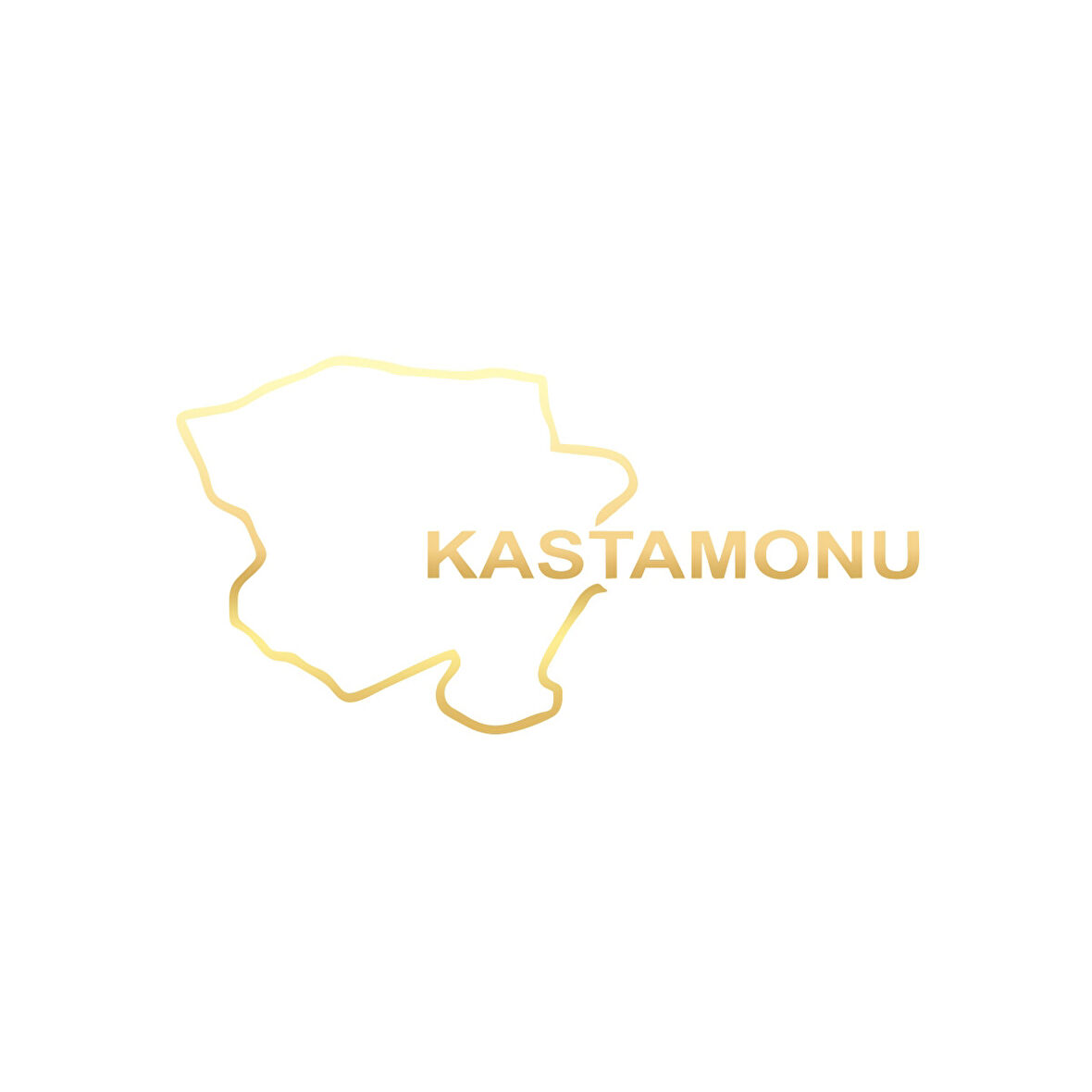 Kastamonu Harita Araba Sticker 17x17 Cm Gold