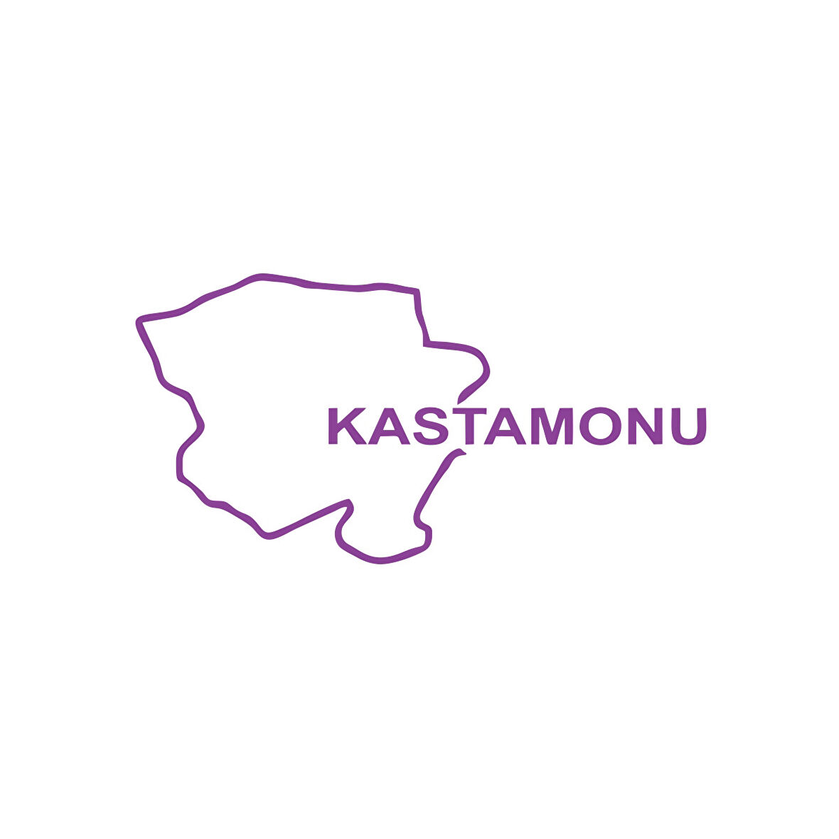 Kastamonu Harita Araba Sticker 17x17 Cm Mor