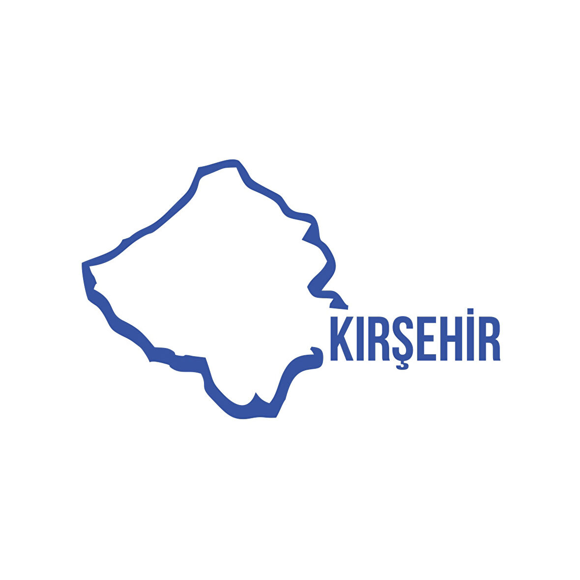 Kırşehir Harita Araba Sticker 17x17 Cm Mavi