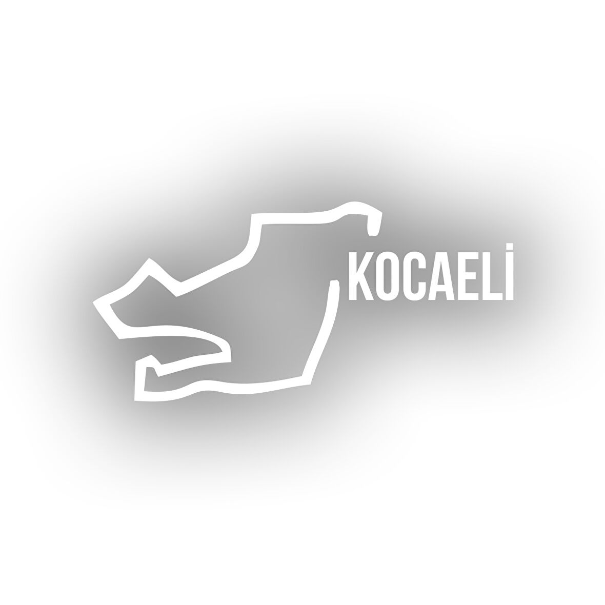 Kocaeli Harita Araba Sticker 17x17 Cm Beyaz