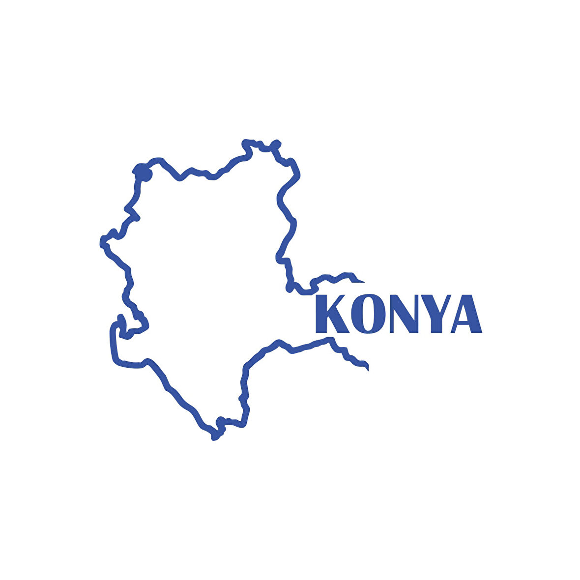 Konya Harita Araba Sticker 17x17 Cm Mavi