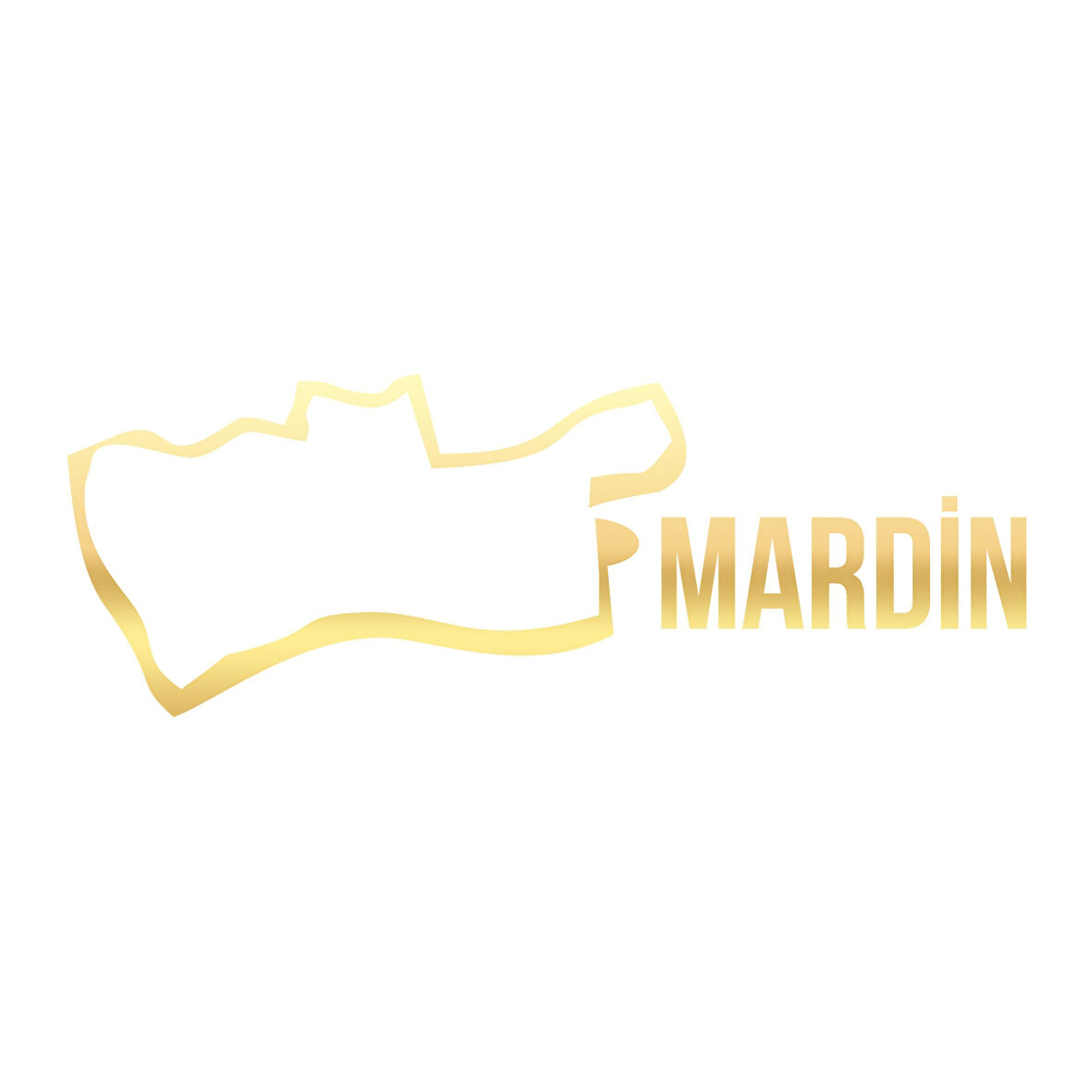 Mardin Harita Araba Sticker 17x17 Cm Gold