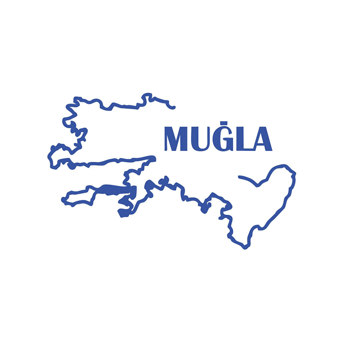 Muğla Harita Araba Sticker 17x17 Cm Mavi
