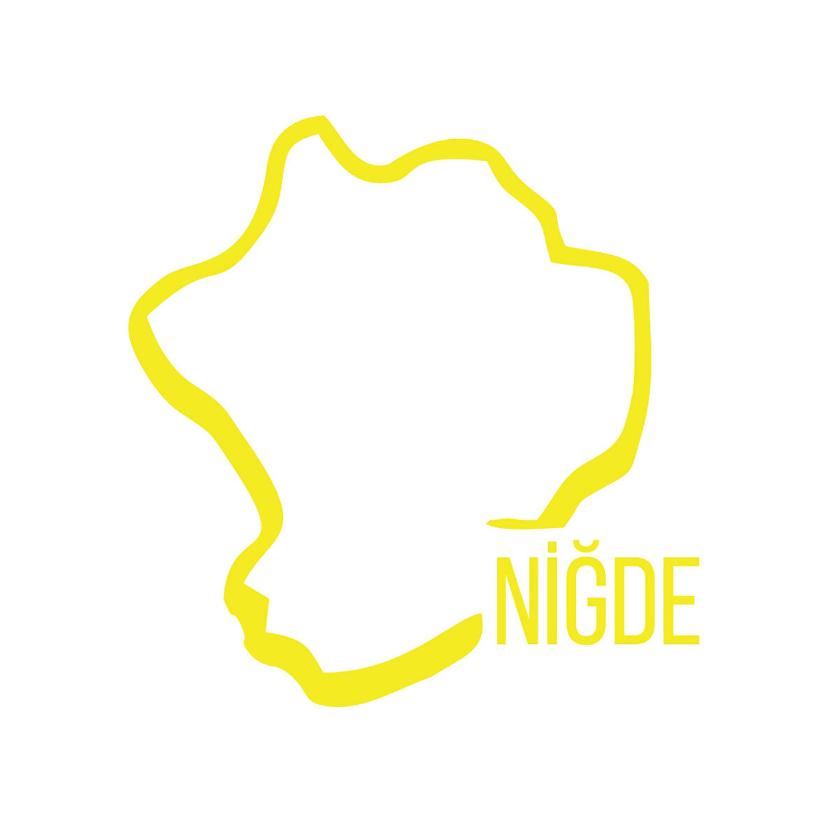 Niğde Harita Araba Sticker 17x17 Cm Sarı