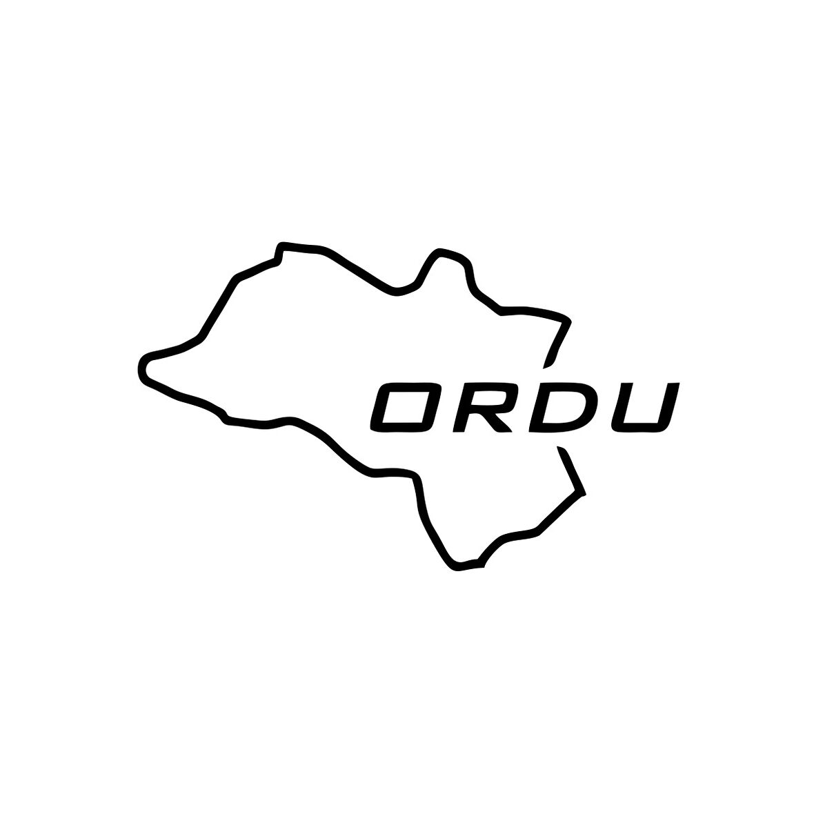 Ordu Harita Araba Sticker 17x17 Cm Siyah