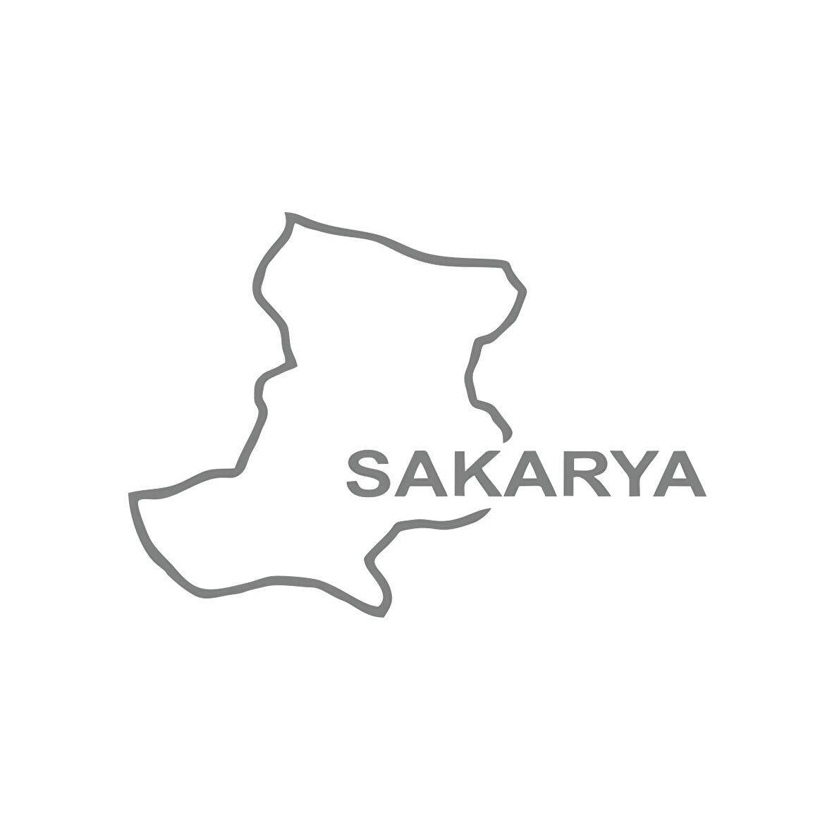 Sakarya Harita Araba Sticker 17x17 Cm Gri