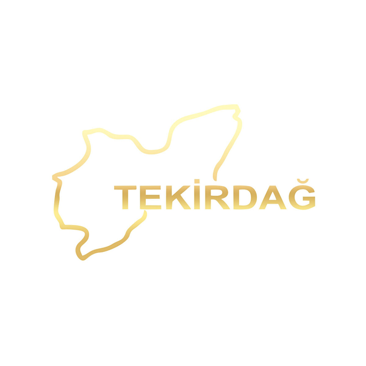 Tekirdağ Harita Araba Sticker 17x17 Cm Gold
