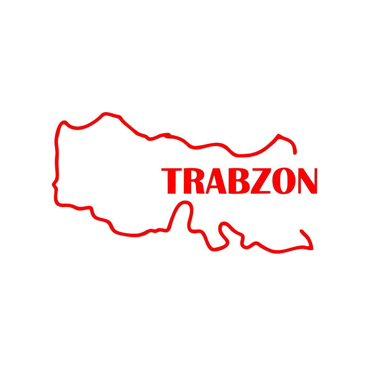 Trabzon Harita Araba Sticker 17x17 Cm Kırmızı