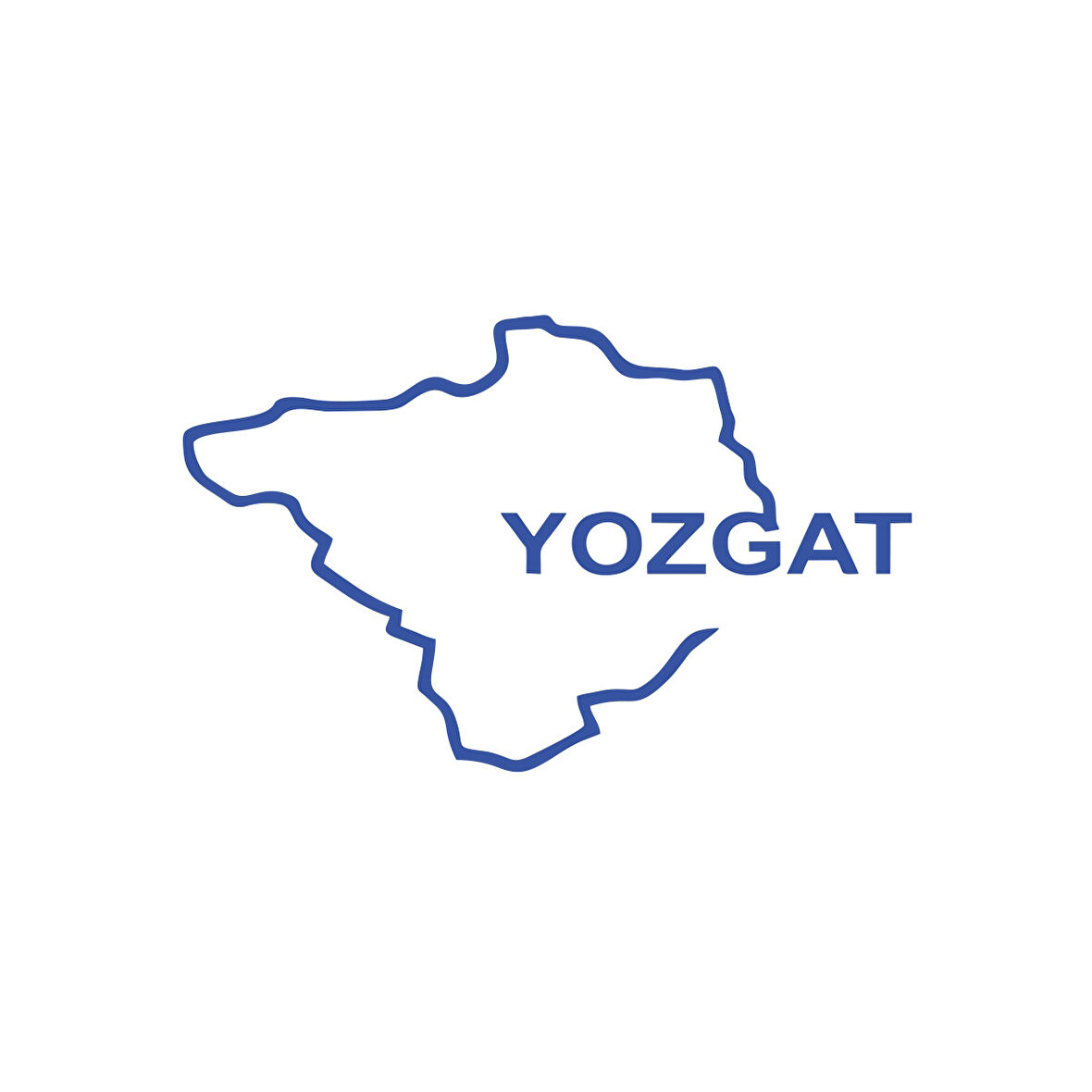 Yozgat Harita Araba Sticker 17x17 Cm Mavi