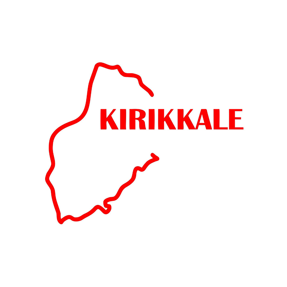 Kırıkkale Harita Araba Sticker 17x17 Cm Kırmızı