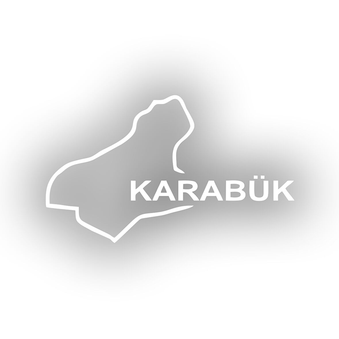 Karabük Harita Araba Sticker 17x17 Cm Beyaz