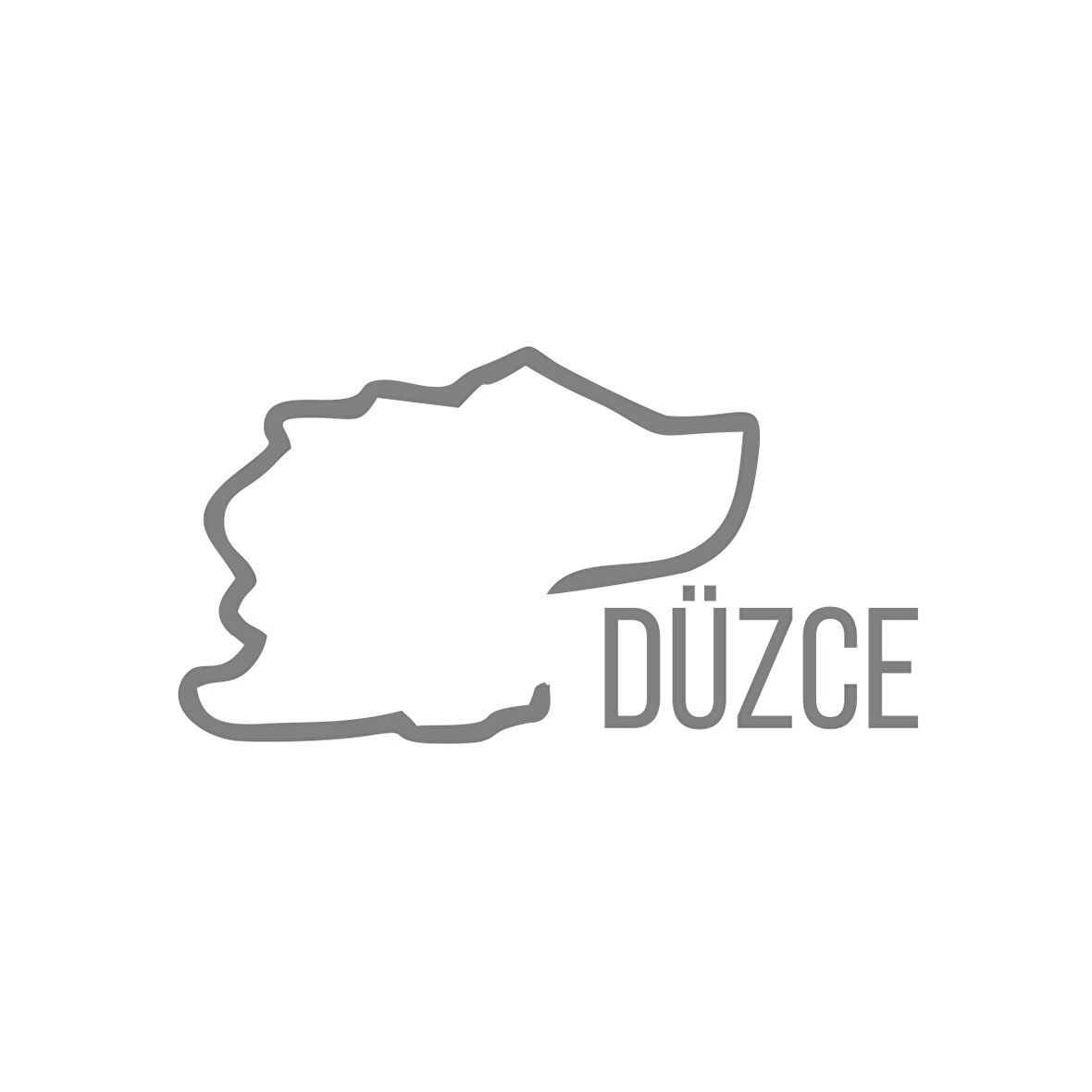 Düzce Harita Araba Sticker 17x17 Cm Gri