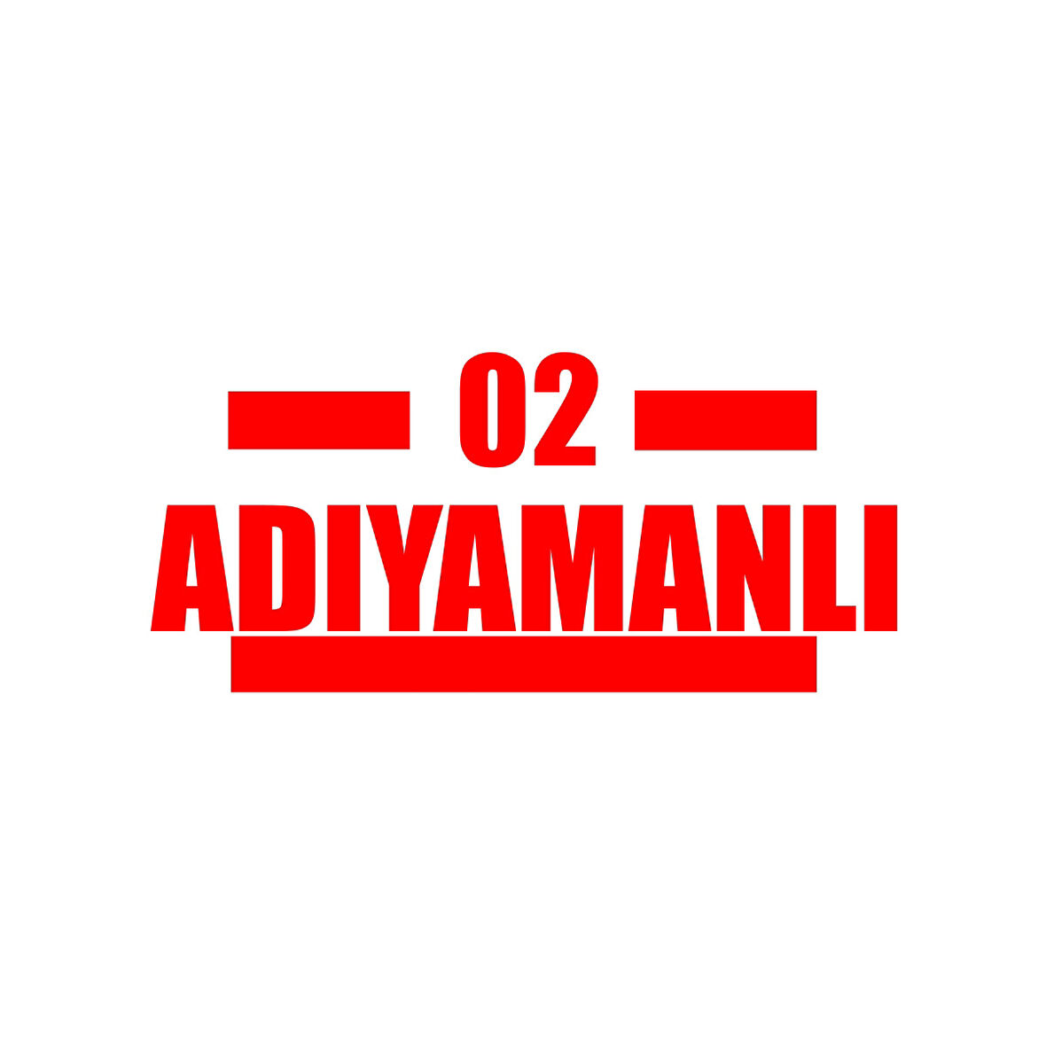 02 Adıyamanlı Araba Sticker 17x17 Cm Kırmızı