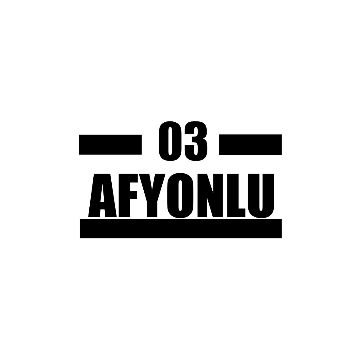 03 Afyonlu Araba Sticker 17x17 Cm Siyah