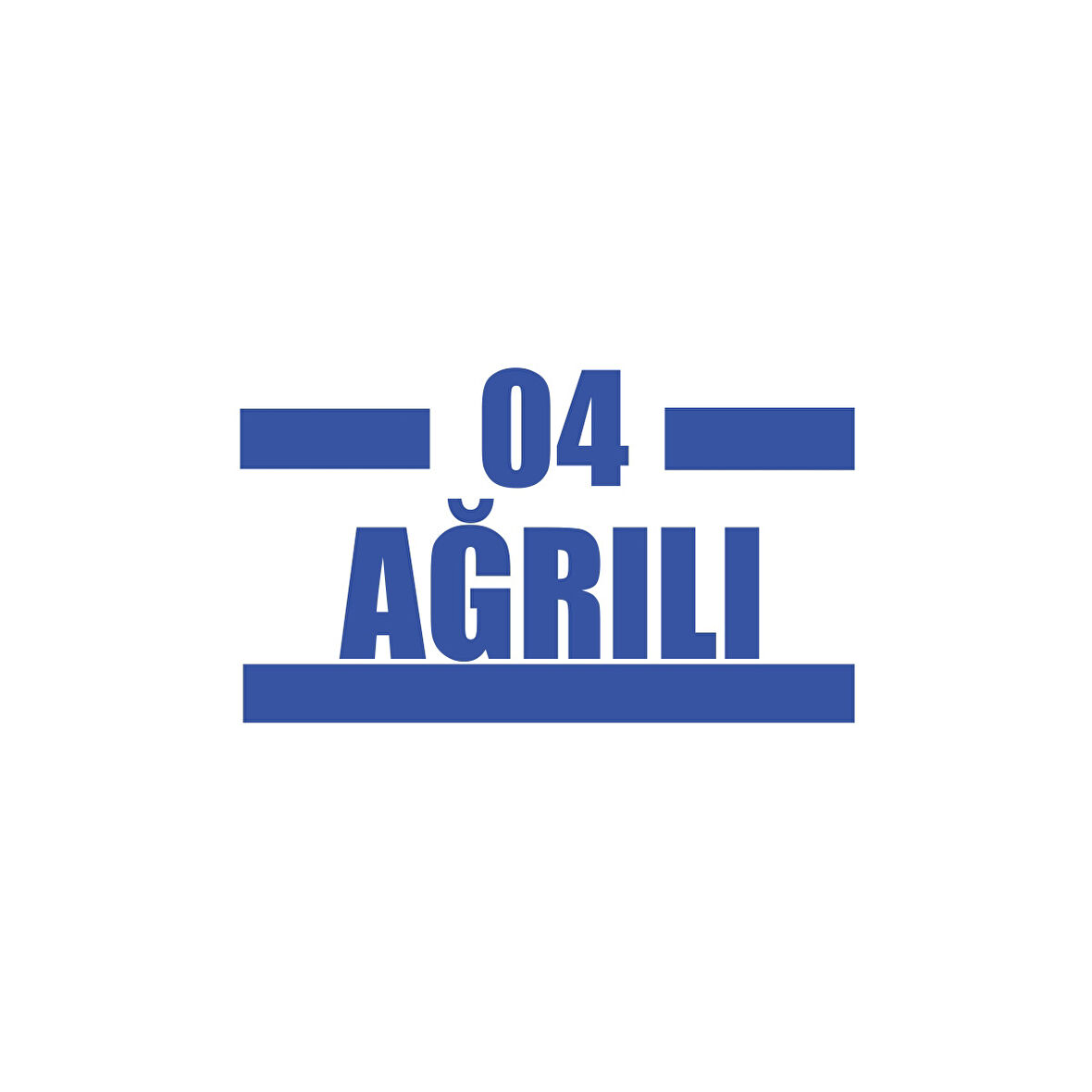 04 Ağrılı Araba Sticker 17x17 Cm Mavi