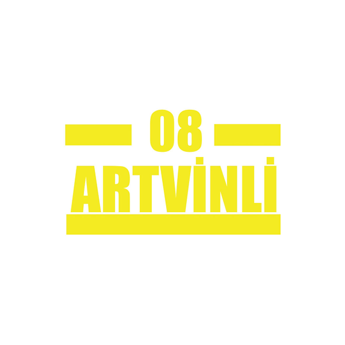 08 Artvinli Araba Sticker 17x17 Cm Sarı
