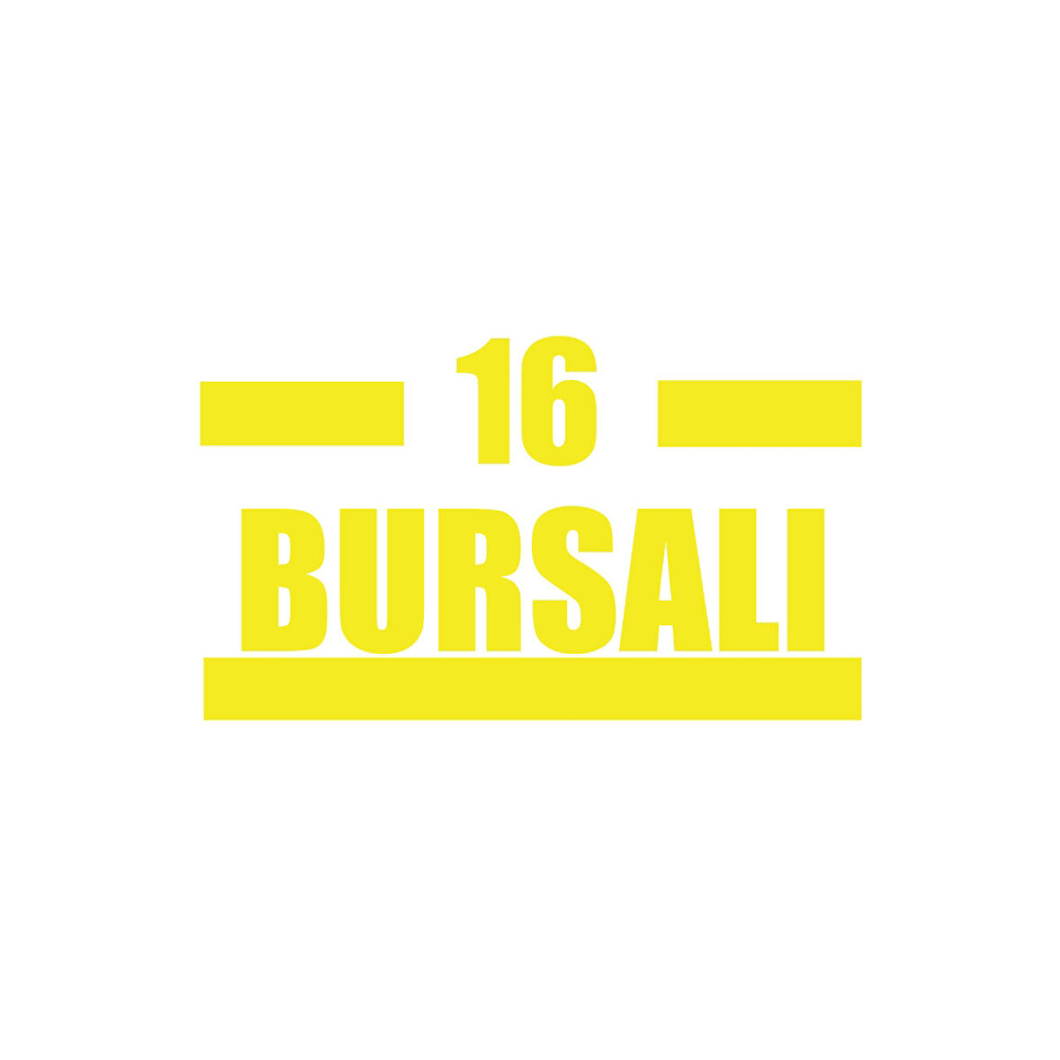 16 Bursalı Araba Sticker 17x17 Cm Sarı