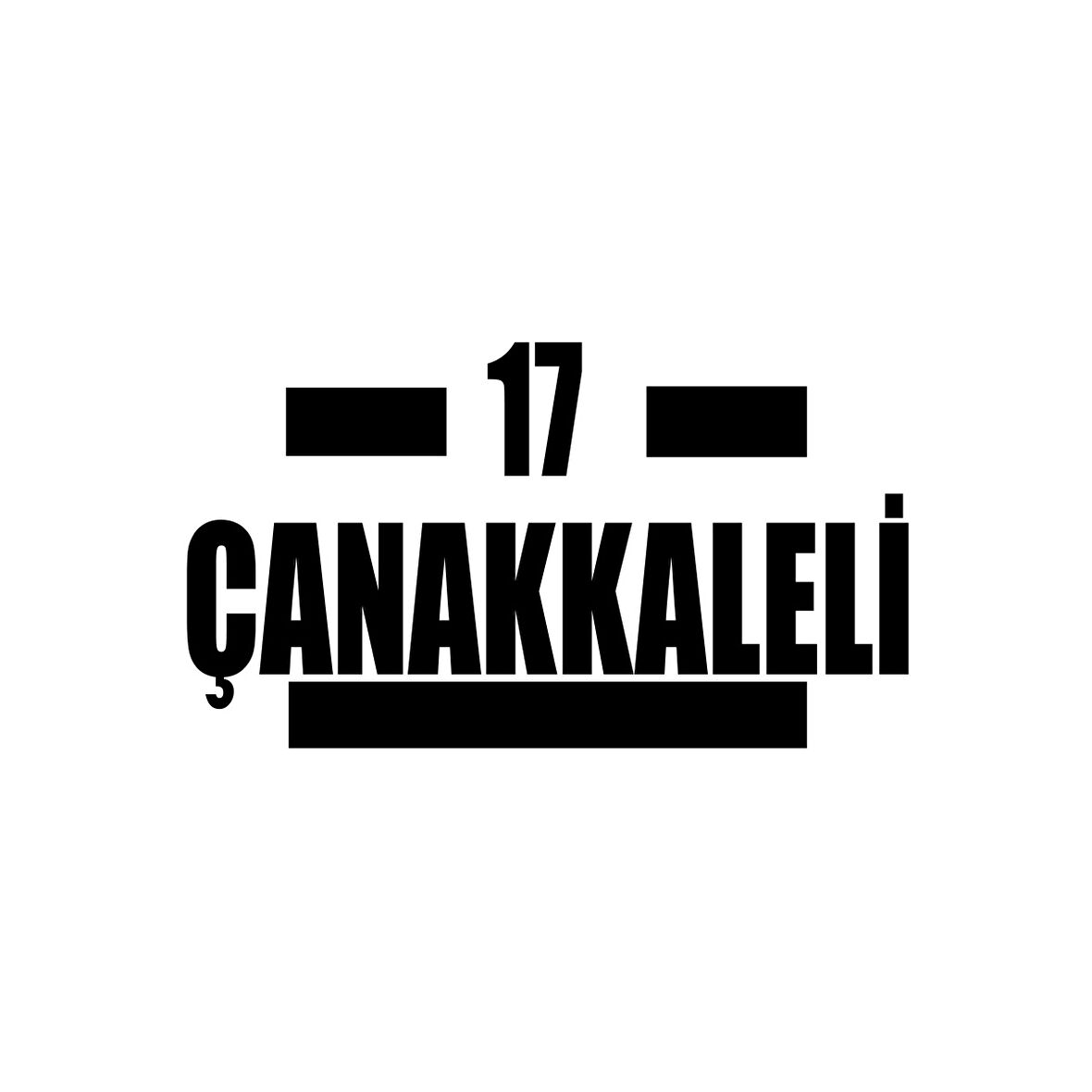 17 Çanakkaleli Araba Sticker 17x17 Cm Siyah