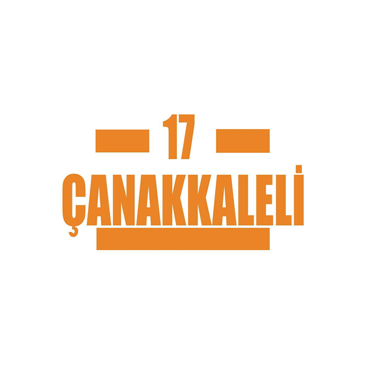 17 Çanakkaleli Araba Sticker 17x17 Cm Turuncu