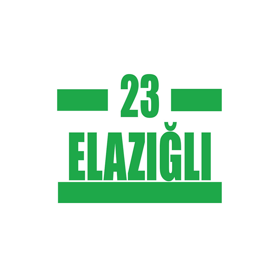 23 Elazığlı Araba Sticker 17x17 Cm Yeşil