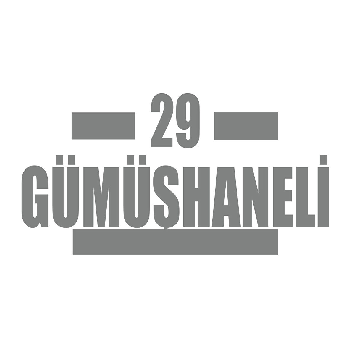 29 Gümüşhaneli Araba Sticker 17x17 Cm Gri