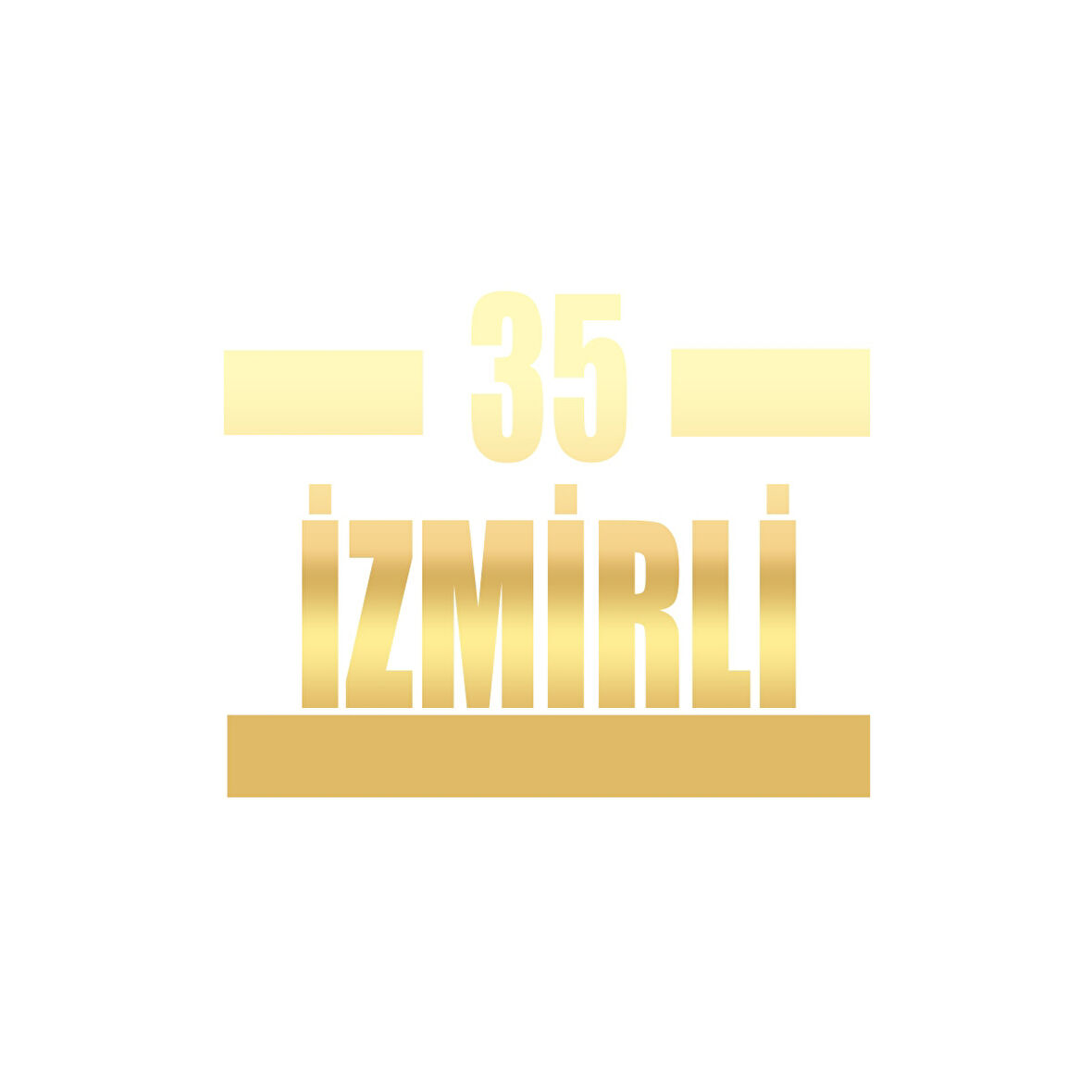 35 İzmirli Araba Sticker 17x17 Cm Gold
