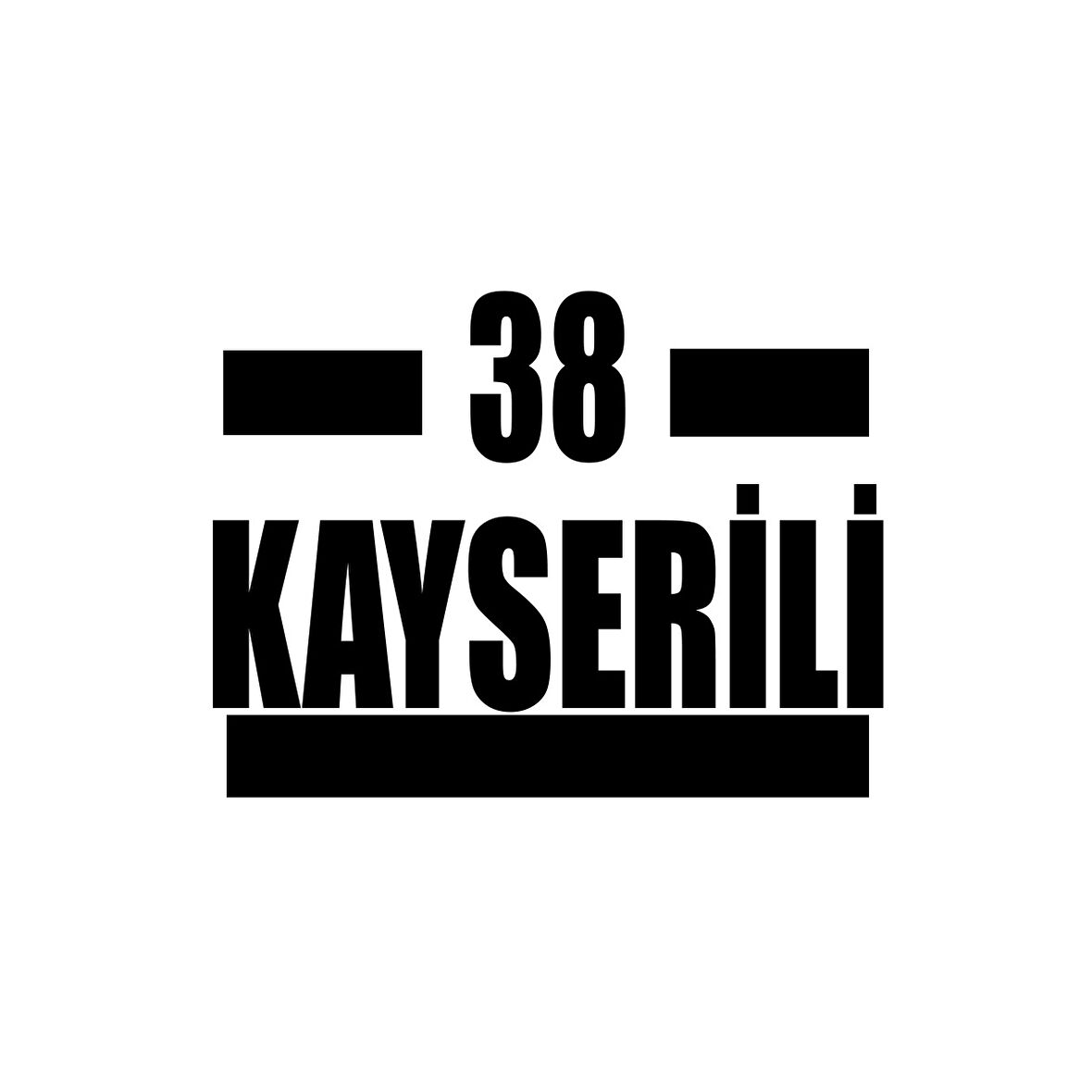 38 Kayserli Araba Sticker 17x17 Cm Siyah