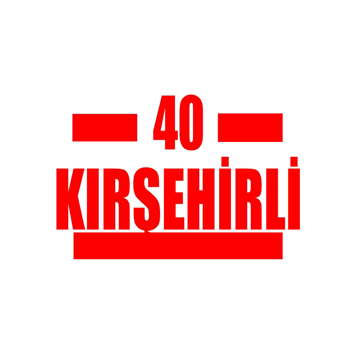 40 Kırşehirli Araba Sticker 17x17 Cm Kırmızı