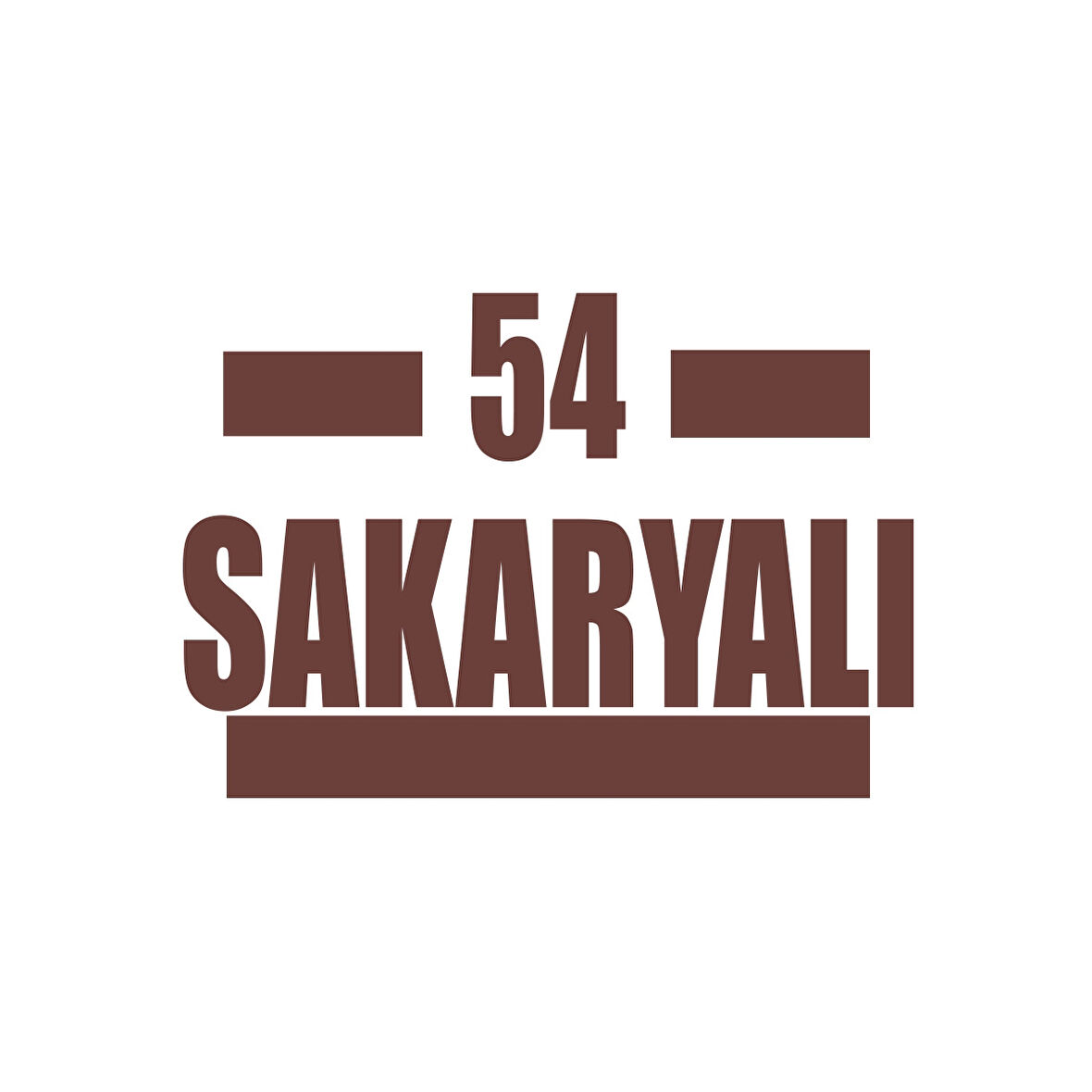 54 Sakaryalı Araba Sticker 17x17 Cm Kahverengi