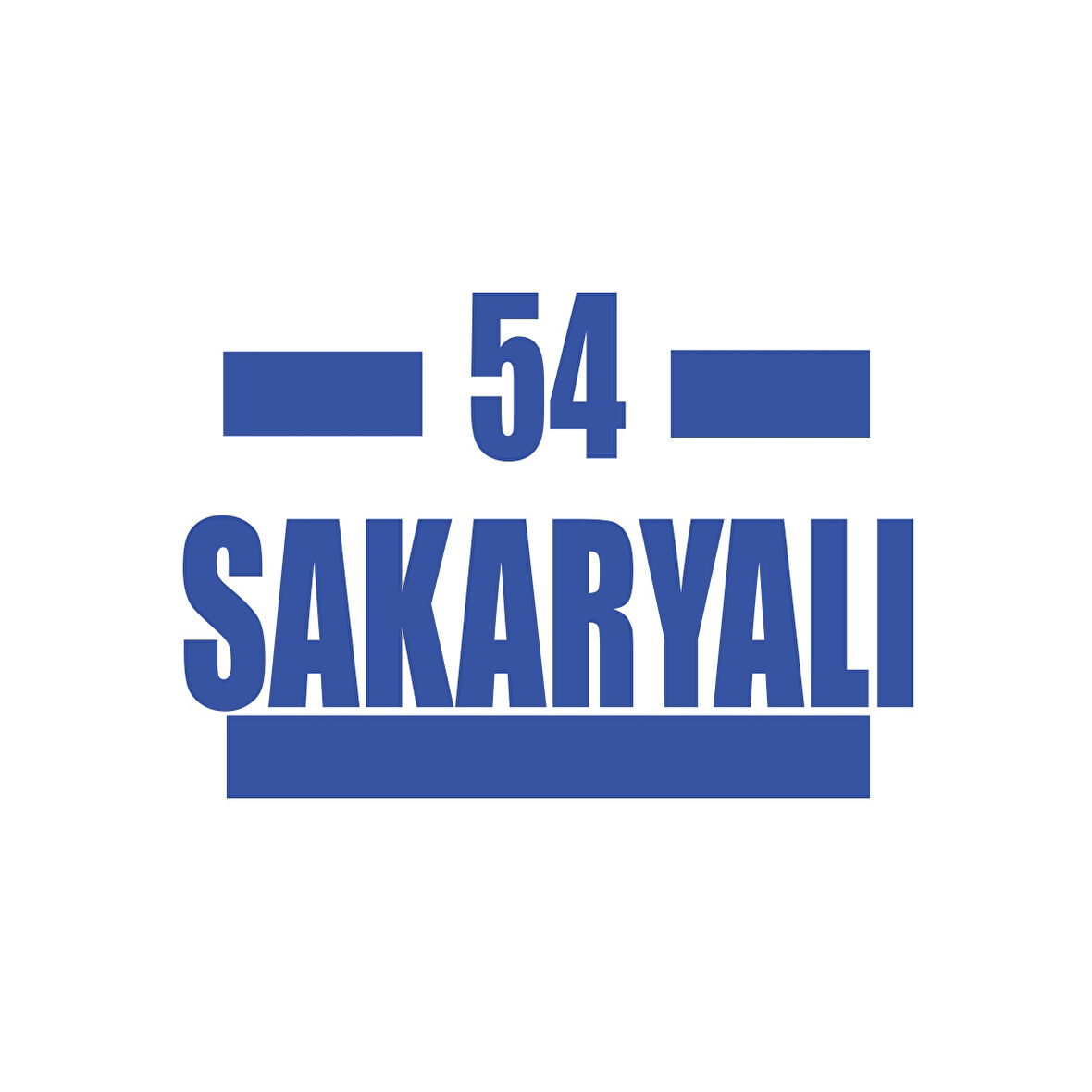 54 Sakaryalı Araba Sticker 17x17 Cm Mavi
