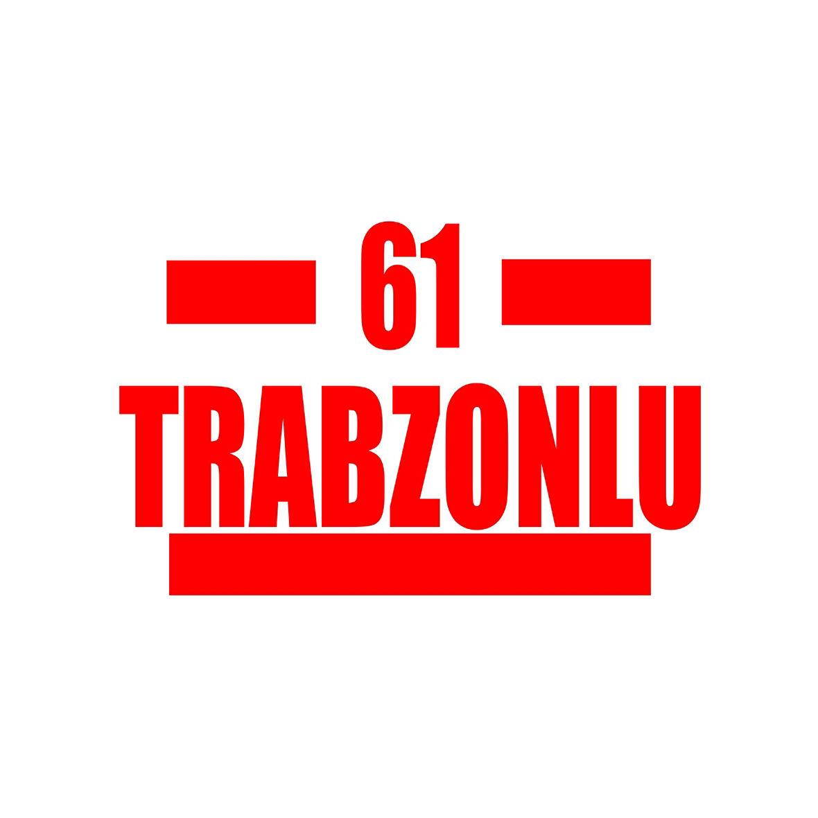 61 Trabzonlu Araba Sticker 17x17 Cm Kırmızı