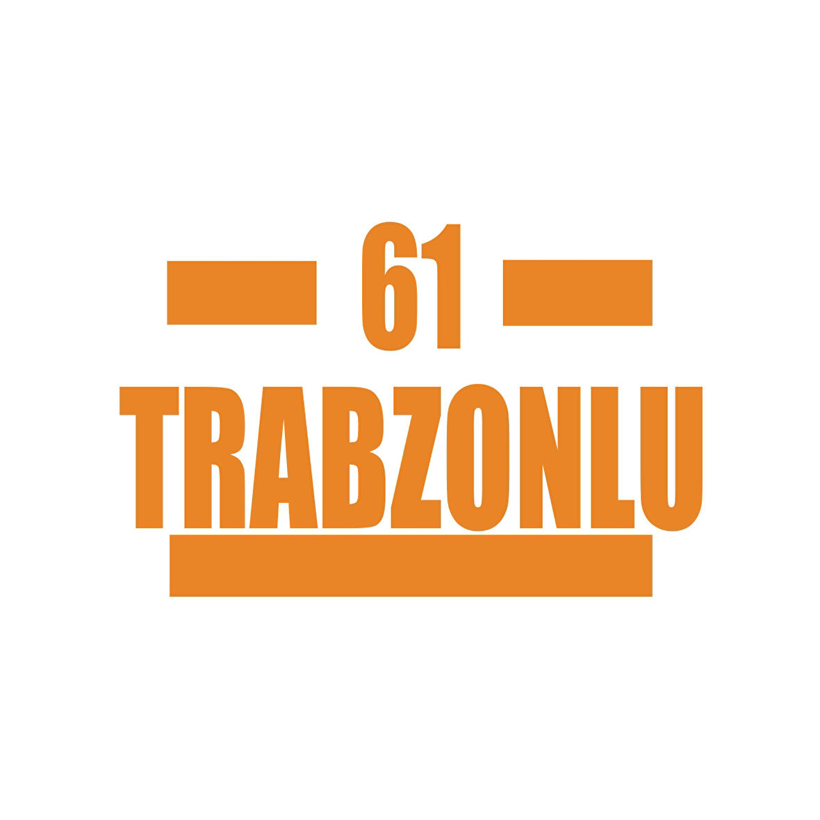 61 Trabzonlu Araba Sticker 17x17 Cm Turuncu