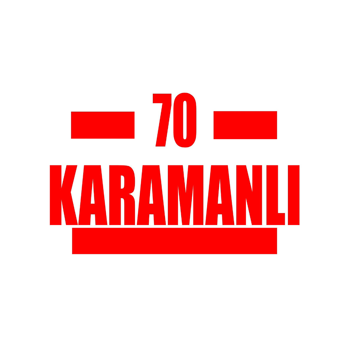 70 Karamanlı Araba Sticker 17x17 Cm Kırmızı