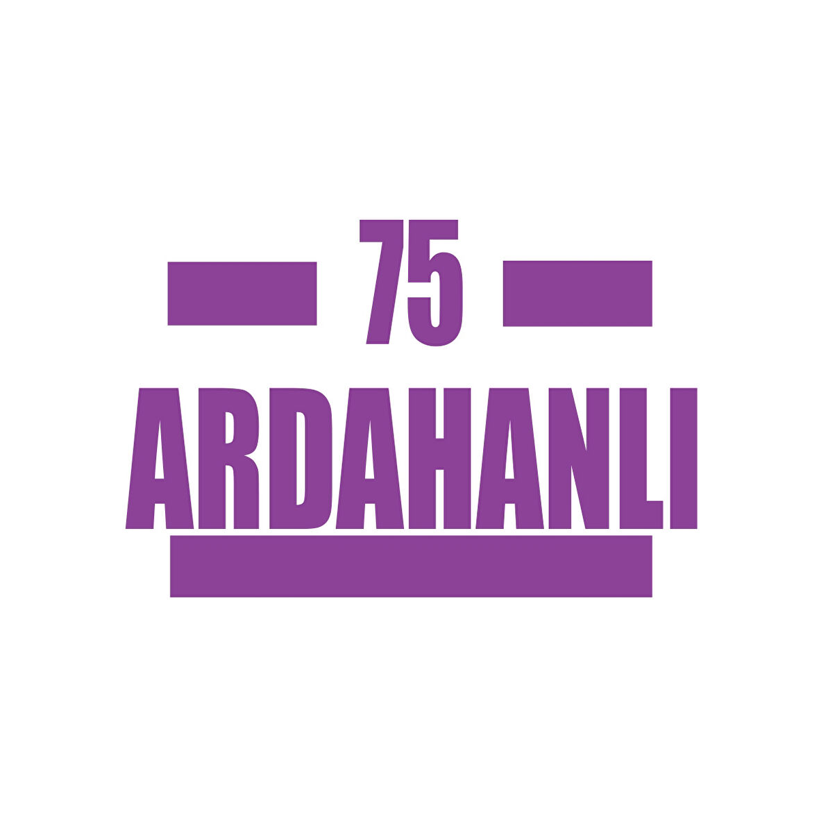 75 Ardahanlı Araba Sticker 17x17 Cm Mor