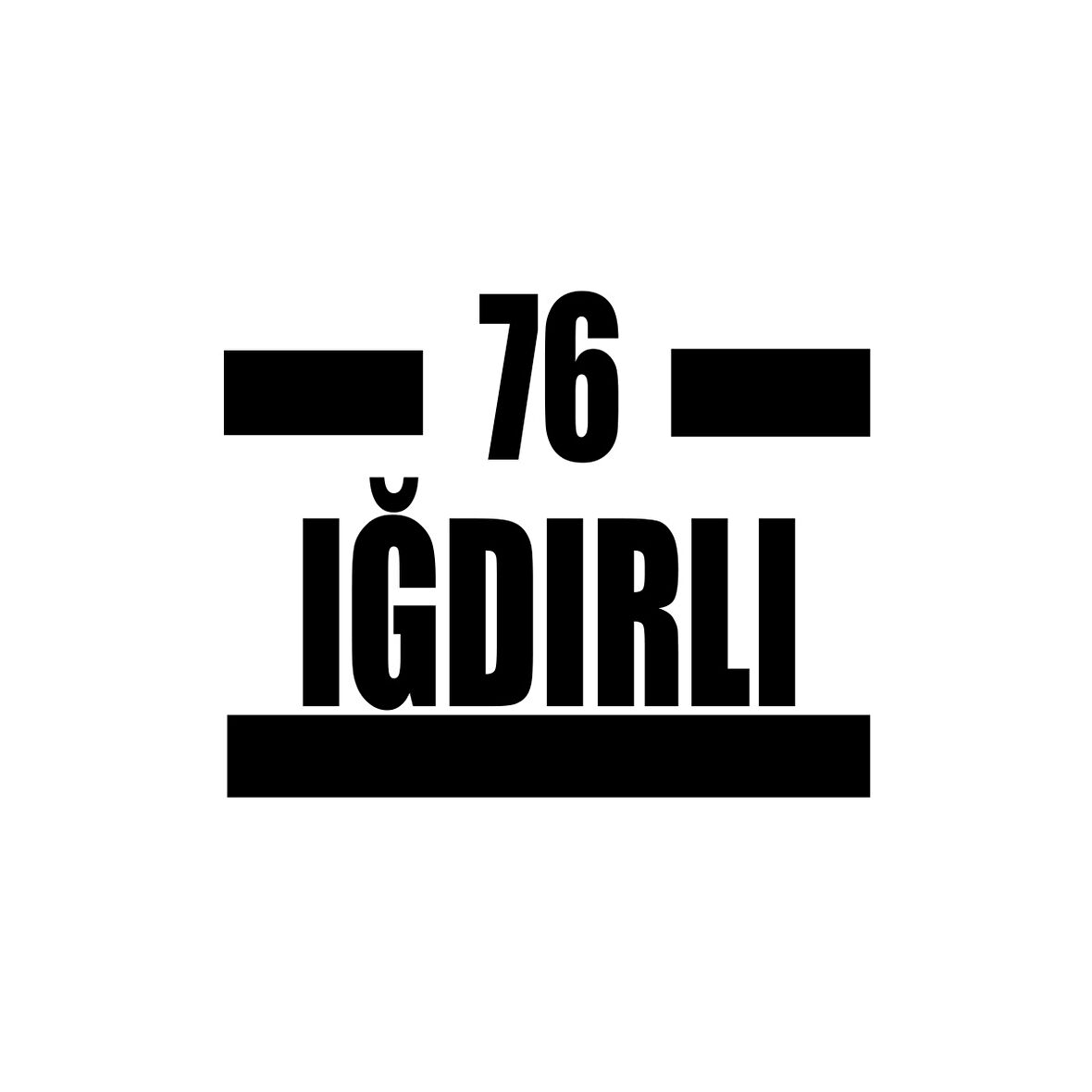 76 Iğdırlı Araba Sticker 17x17 Cm Siyah