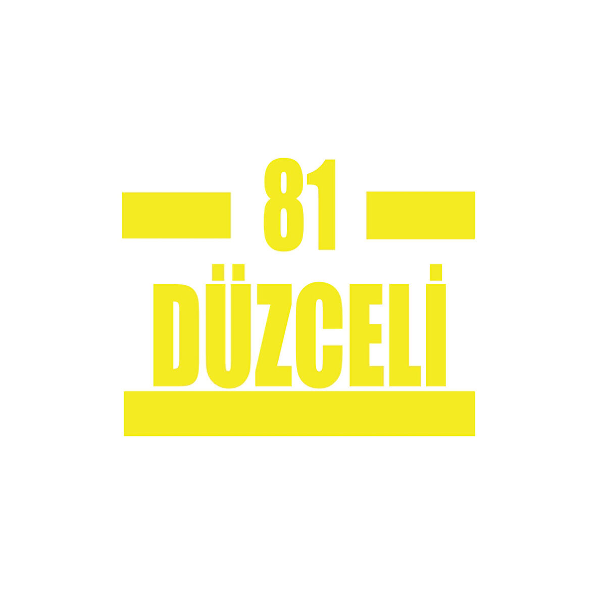 81 Düzceli Araba Sticker 17x17 Cm Sarı