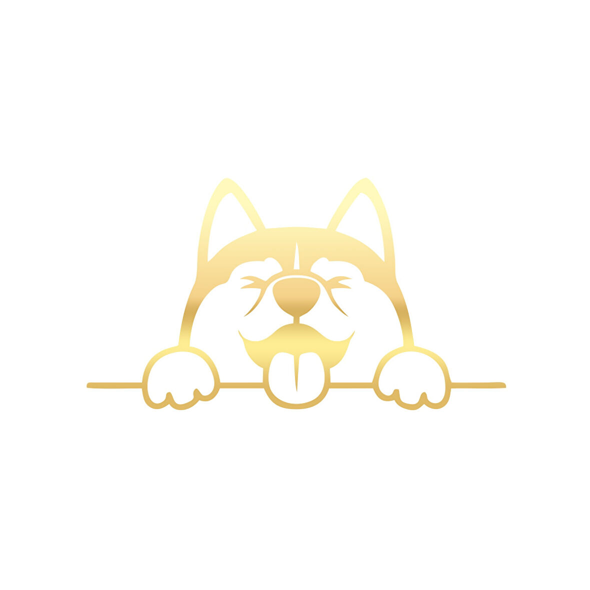 Tutunan Köpek Araba Sticker 17x17 Cm Gold
