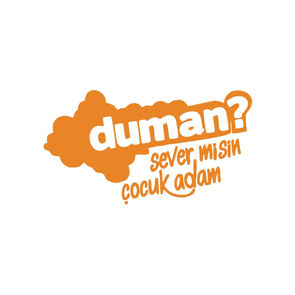 Duman Sever Misin Çocuk Adam Araba Sticker 17x17 Cm Turuncu