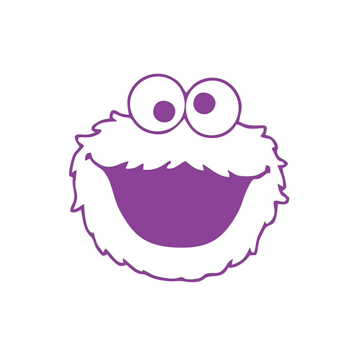 Kurabiye Canavarı Araba Sticker 17x17 Cm Mor