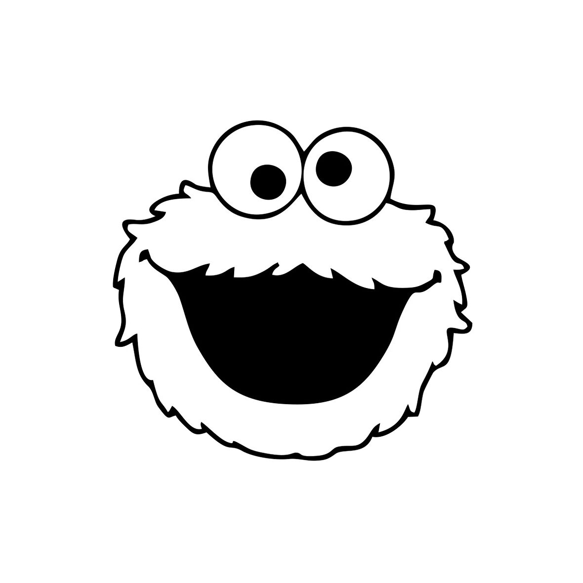 Kurabiye Canavarı Araba Sticker 17x17 Cm Siyah