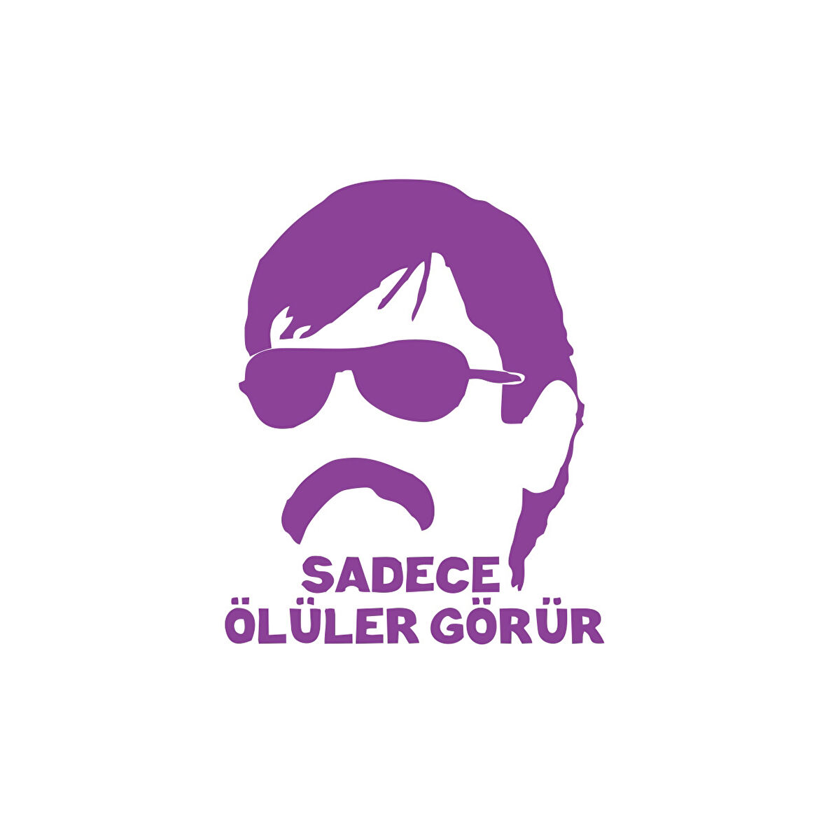 Sadece Ölüler Görür Araba Sticker 17x17 Cm Mor